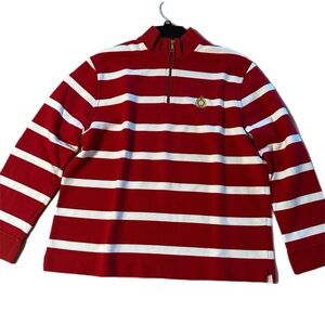 Ralph Lauren Red and White Zip Up Top
